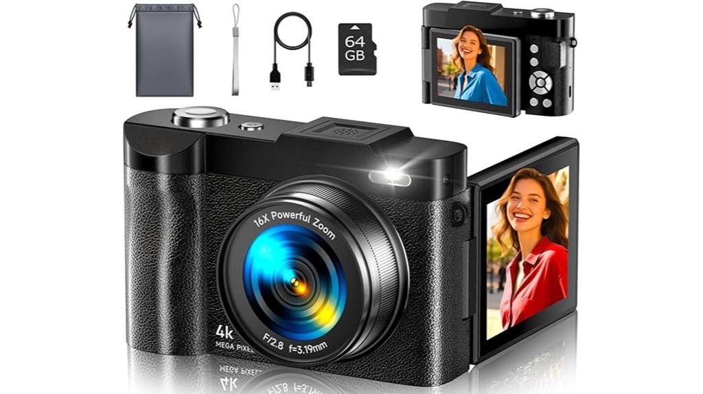 48mp 4k flip camera