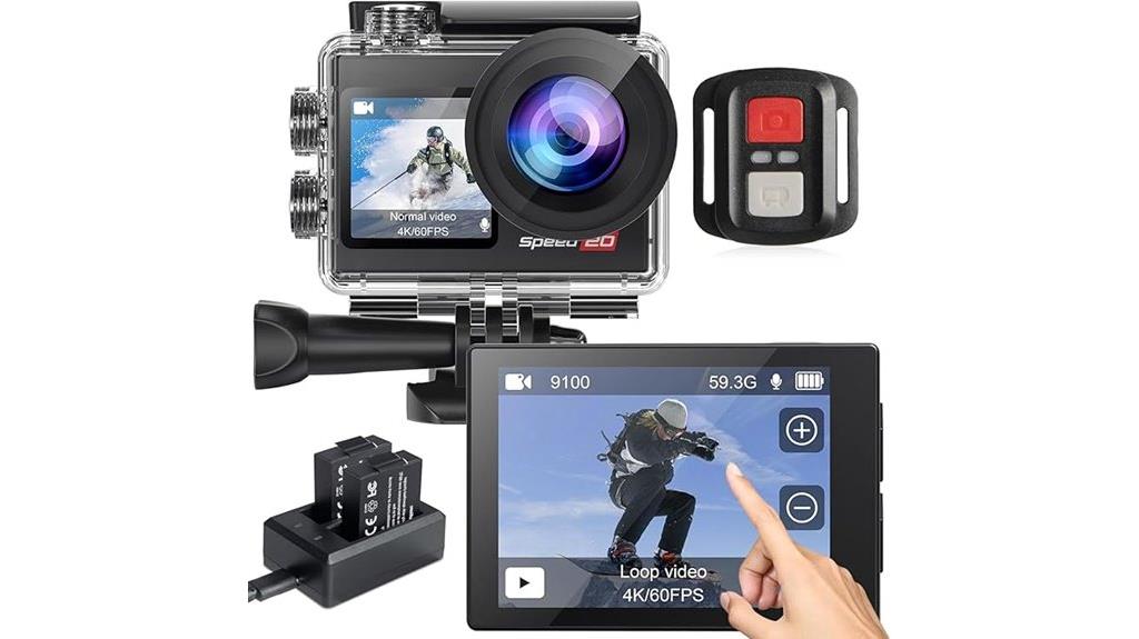 4k touch screen action camera