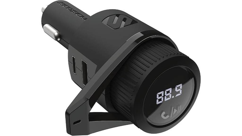 bluetooth car transmitter with dual charging