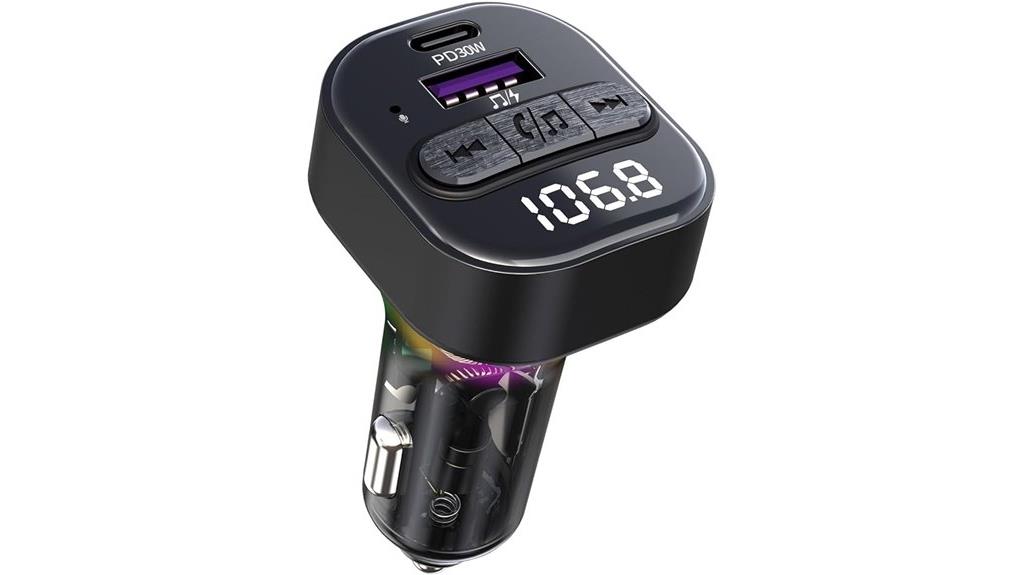 car bluetooth transmitter with fast charging