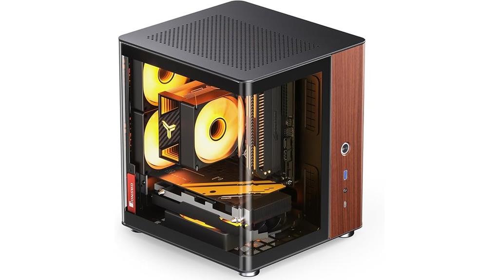 compact black itx case