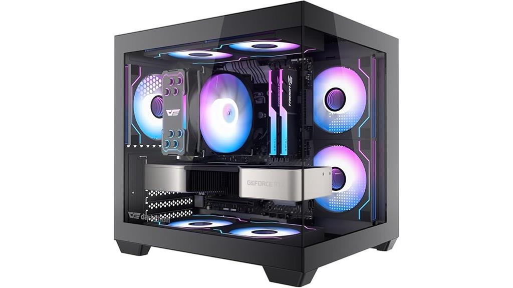 compact pc case with argb fans