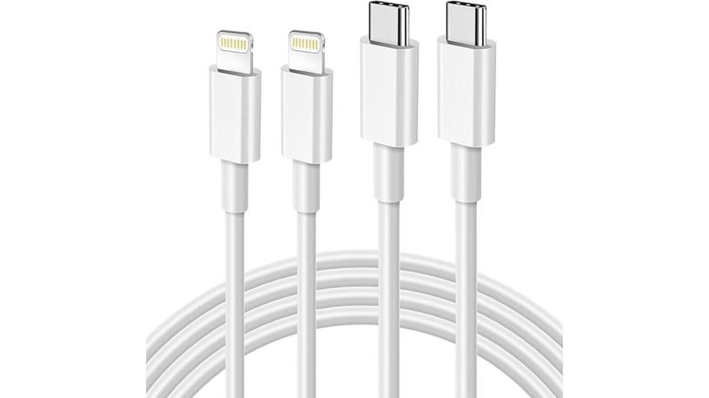 dual apple certified charging cables