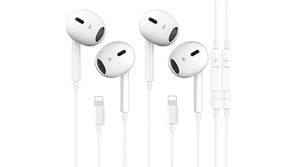 dual wired earbuds with mic