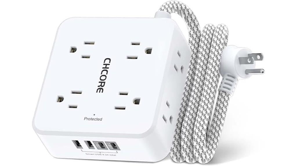 eight outlets and usb ports