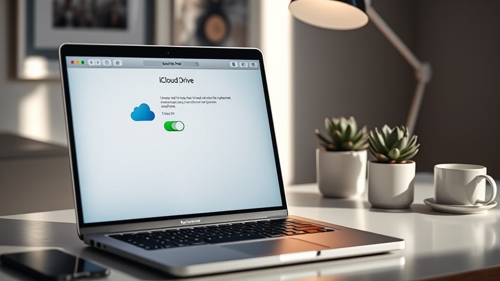enable icloud drive and sync