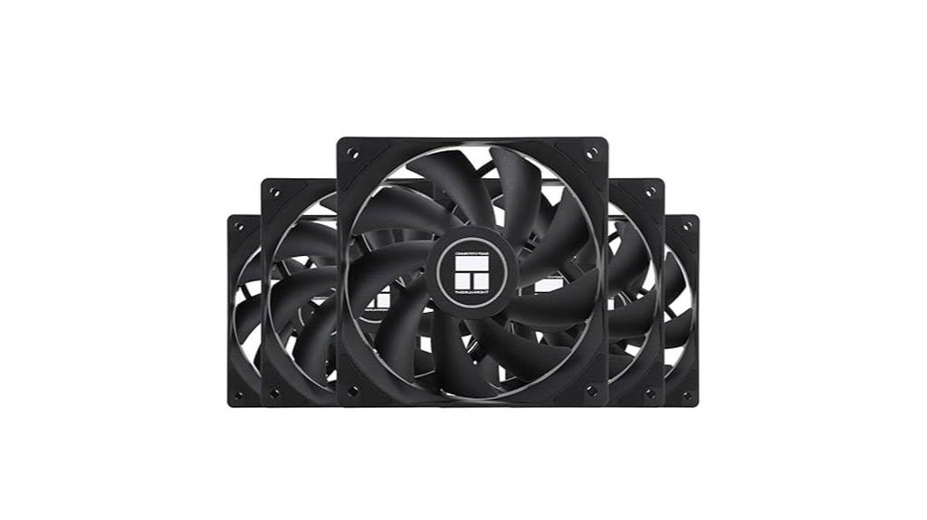 five black cpu fans