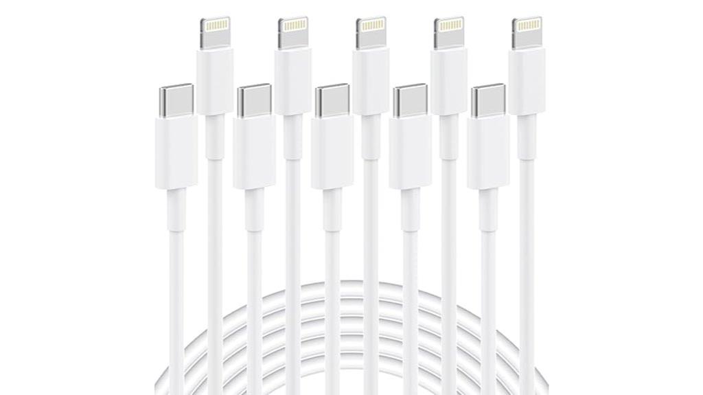 five pack lightning cables
