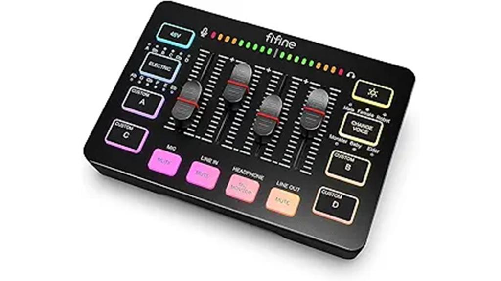 gaming audio mixer with rgb