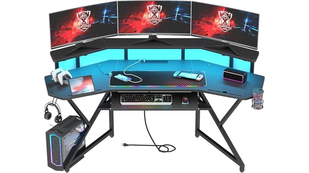 gaming desk with accessories