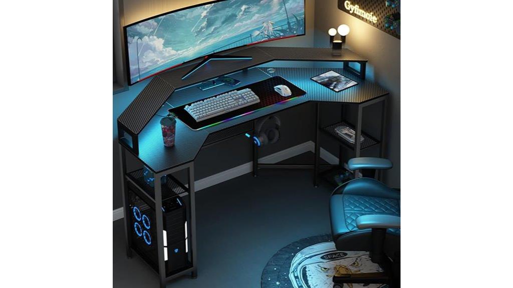 gaming desk with power
