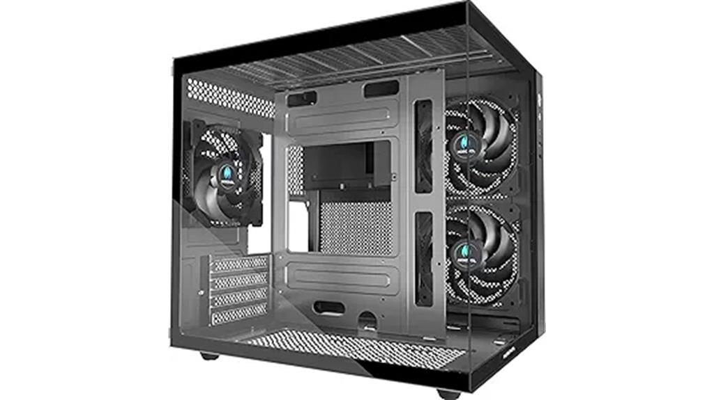 glass panel three fans