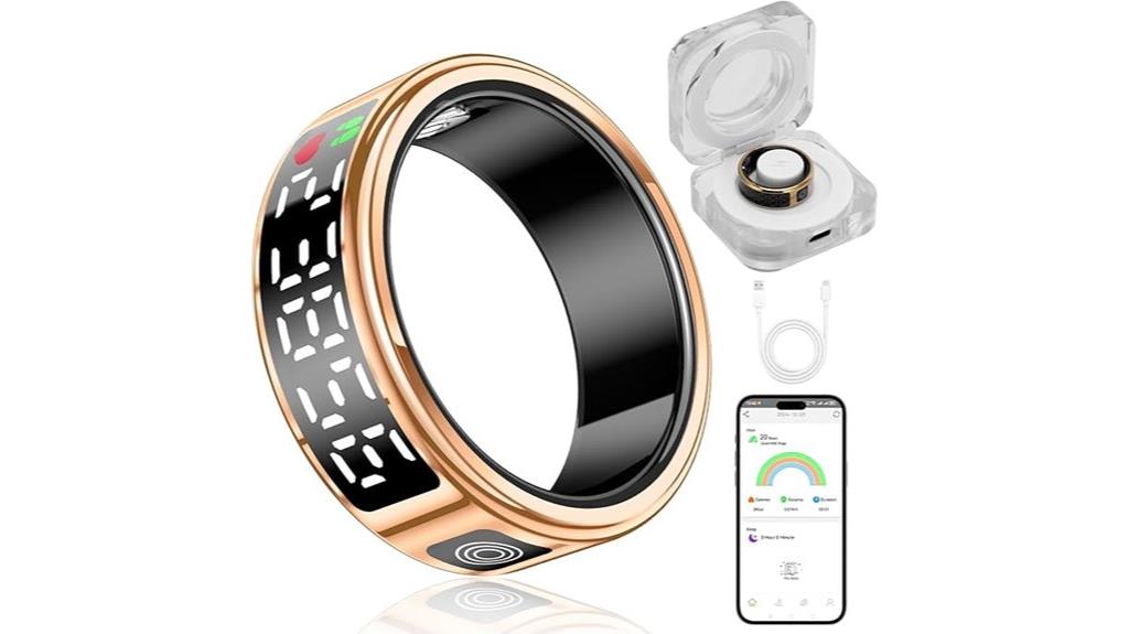 gold smart ring with display