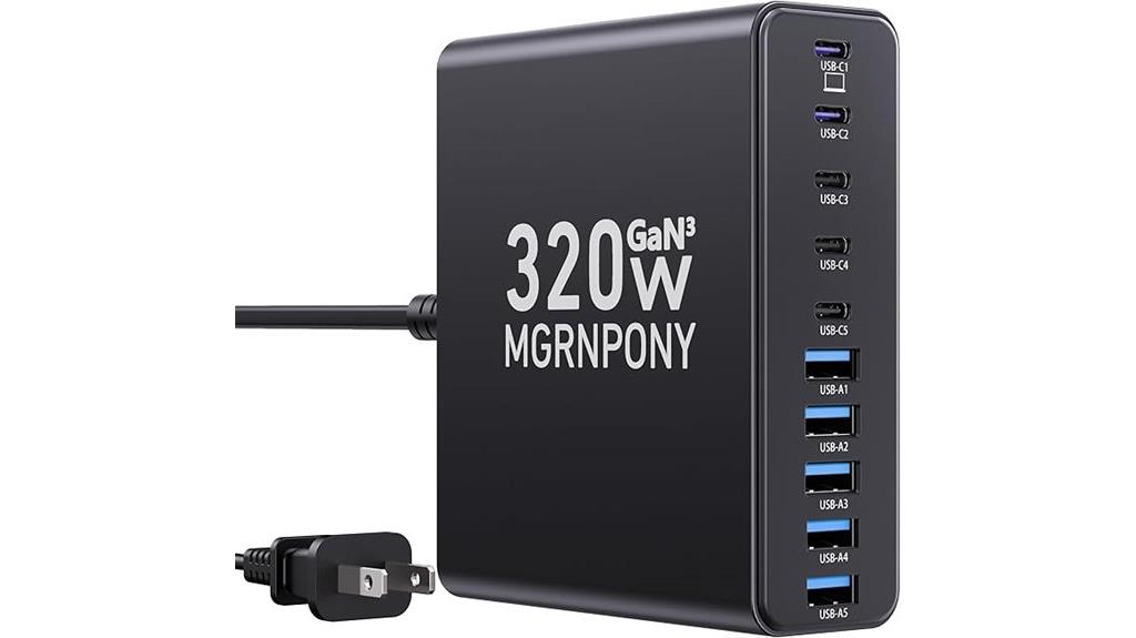 high power 10 port gan charger