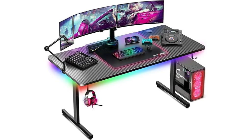 large led gaming desk
