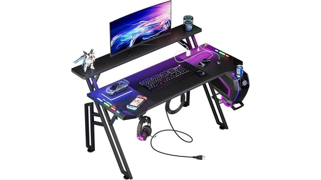 large led lit gaming desk