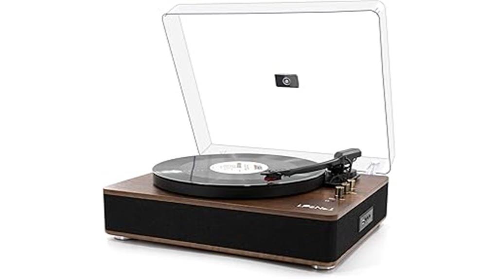 lp record player with speakers