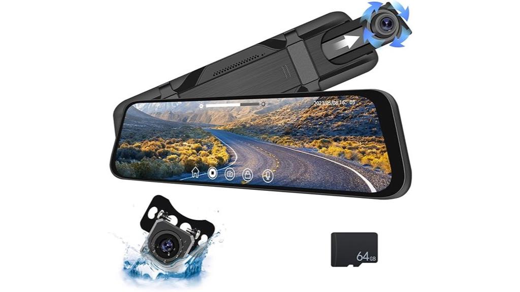 mirror dash cam with storage