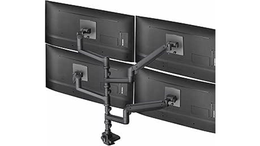 pneumatic quad monitor mount