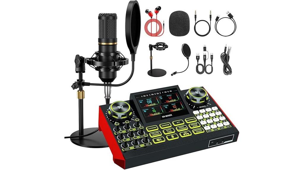 podcast microphone and mixer