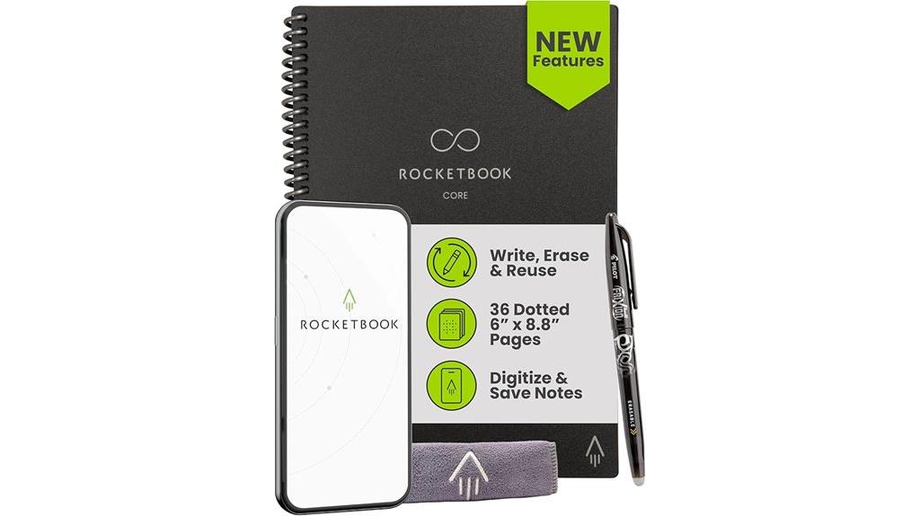 reusable black spiral notebook
