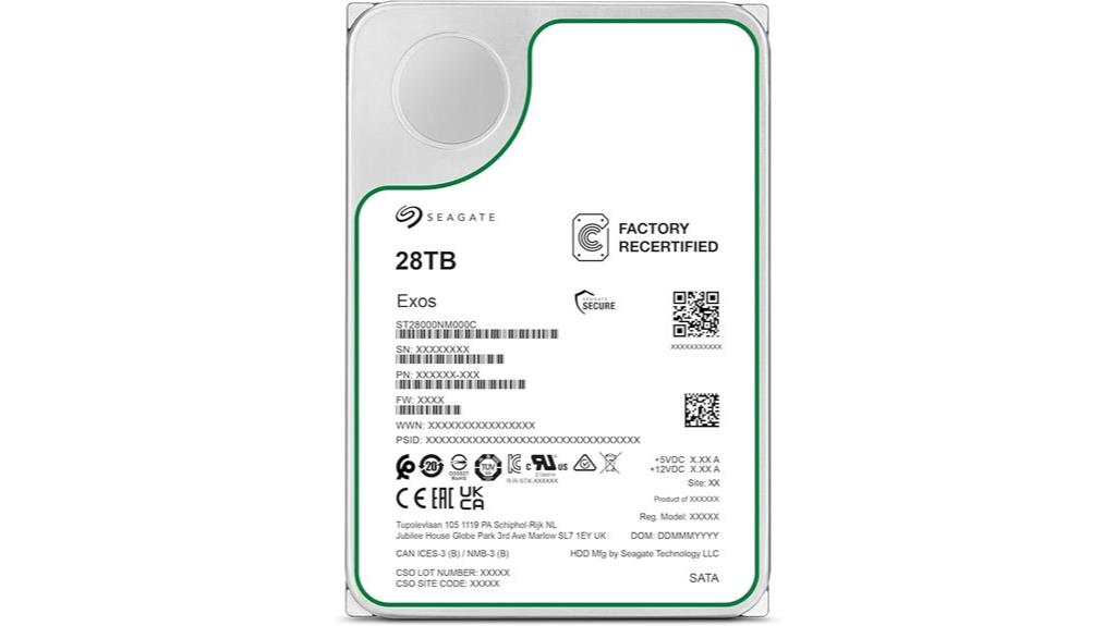 seagate recertified 28tb drive