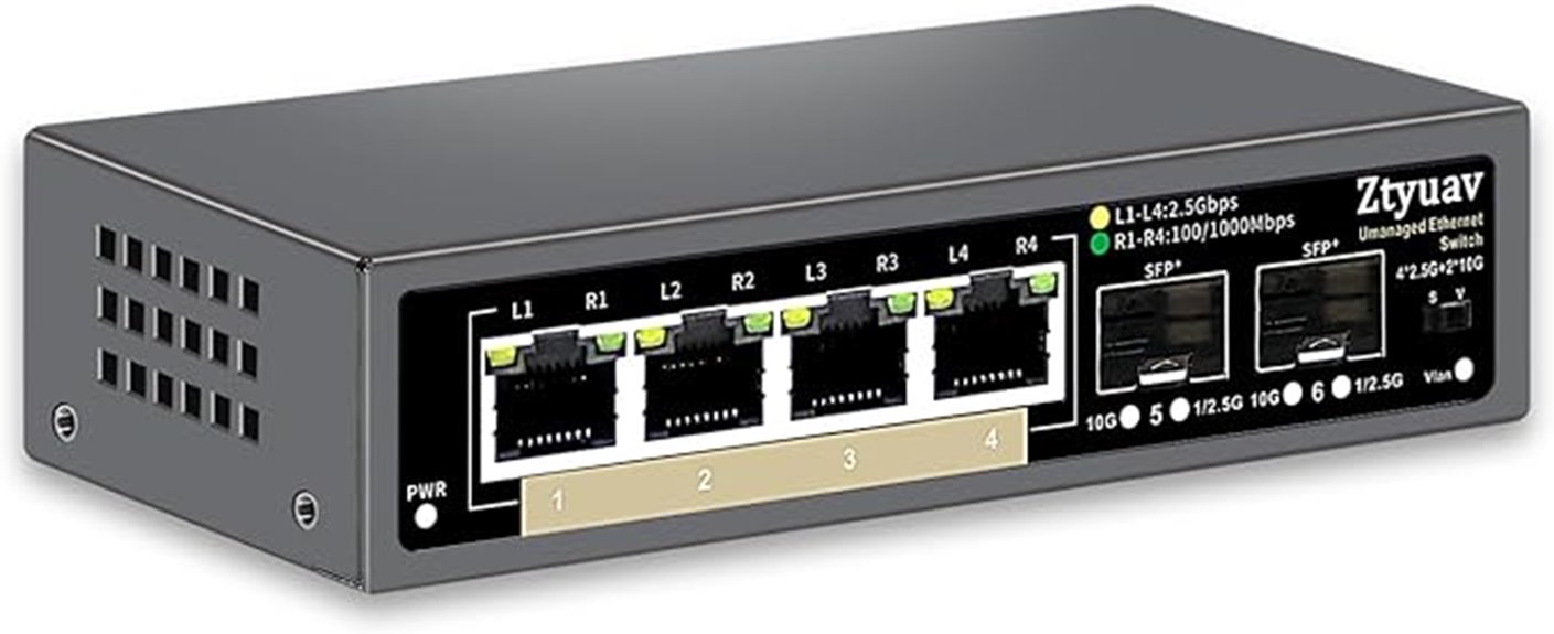 six port 2 5g ethernet switch