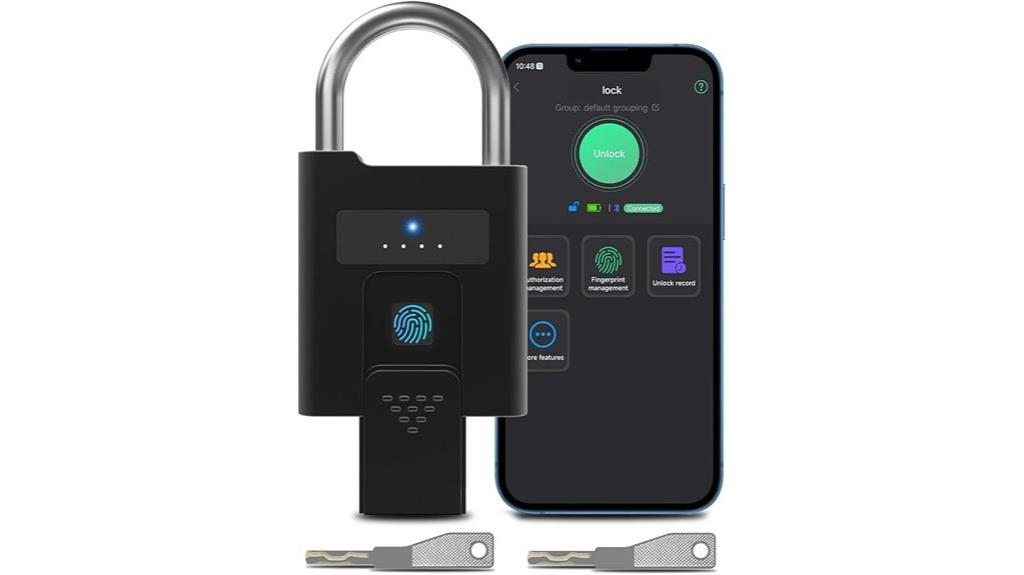 smart fingerprint padlock backup