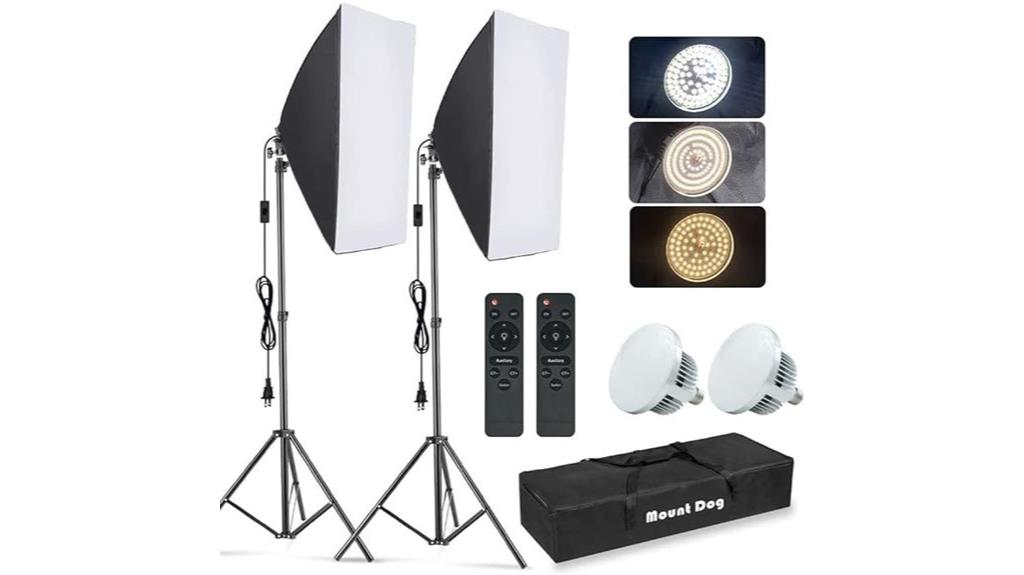 softbox lighting kit with led bulbs
