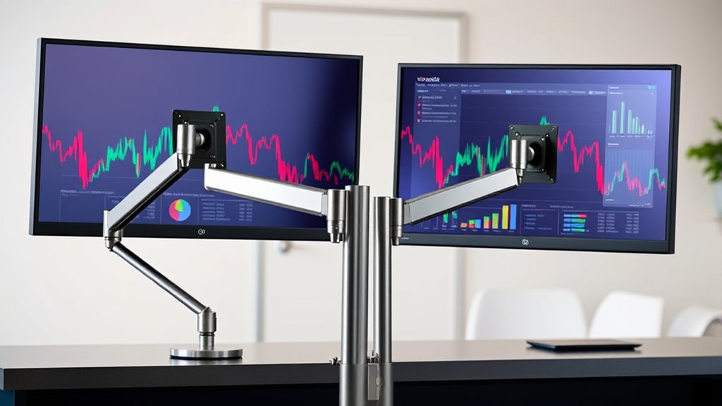 top dual monitor gas spring stands