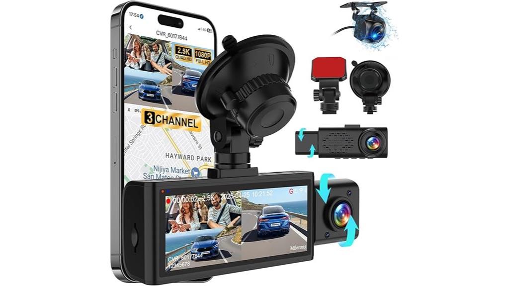 triple channel car camera