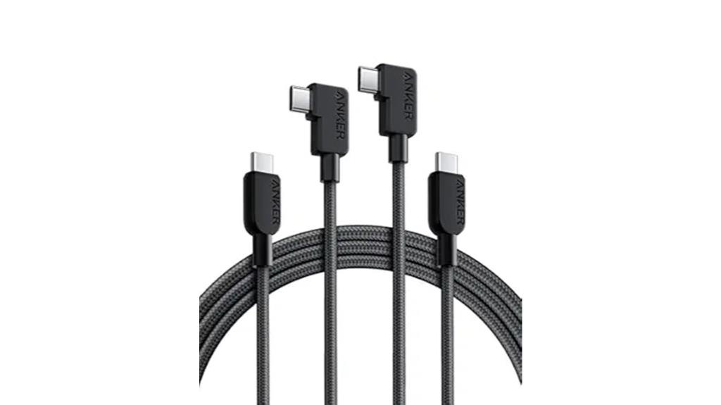 two 6ft right angle cables
