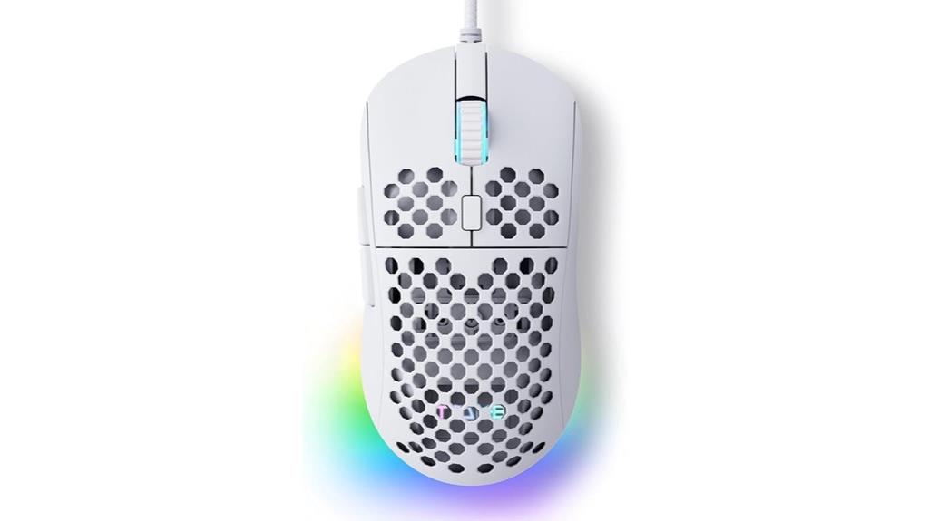 white matte gaming mouse
