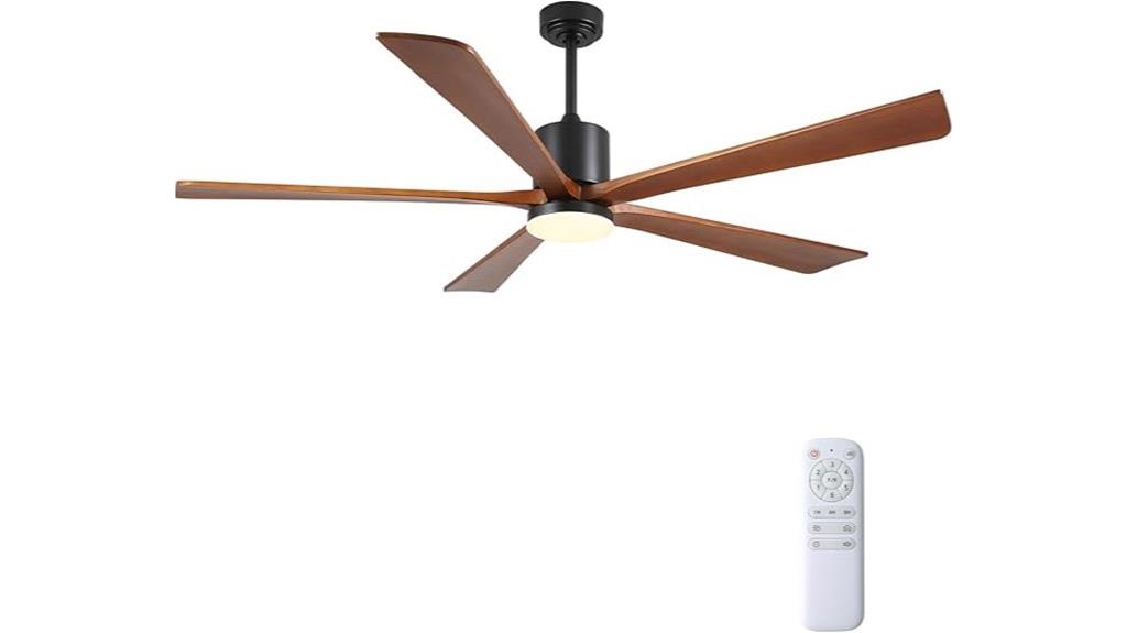 wooden fan with light