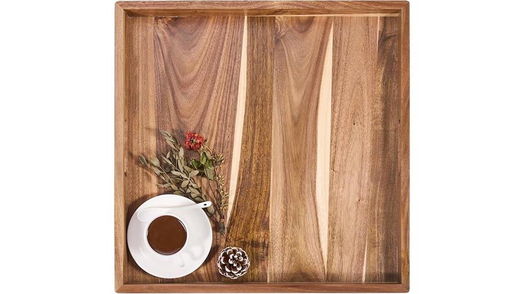 acacia ottoman tray