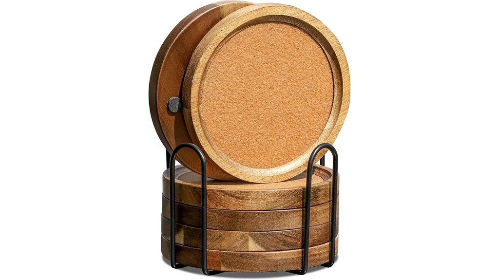 acacia wood drink coasters