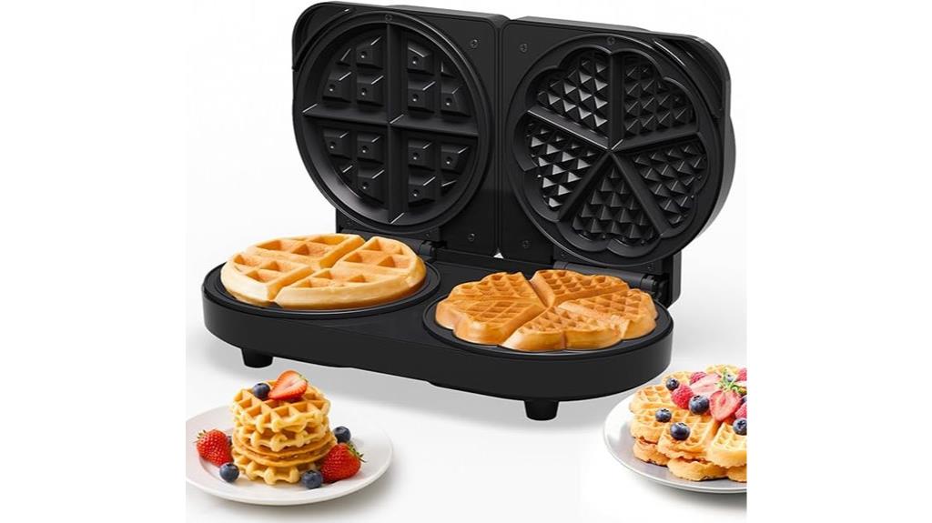 adjustable temperature nonstick waffle maker