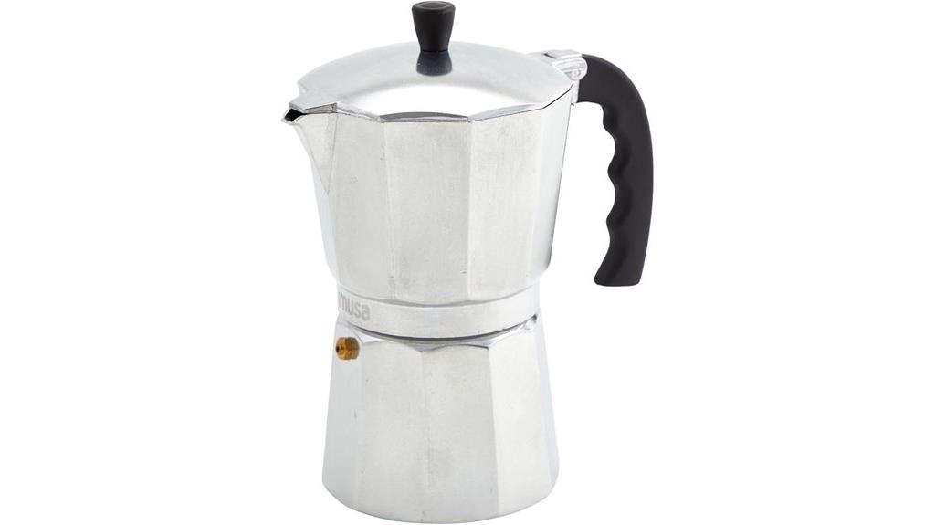 aluminum silver espresso maker