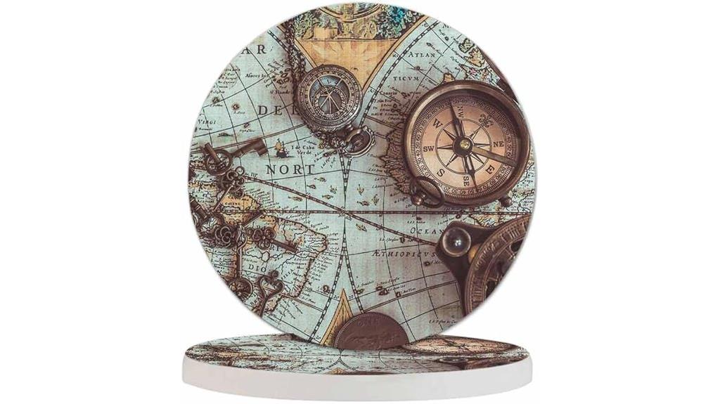 antique pirate coaster set