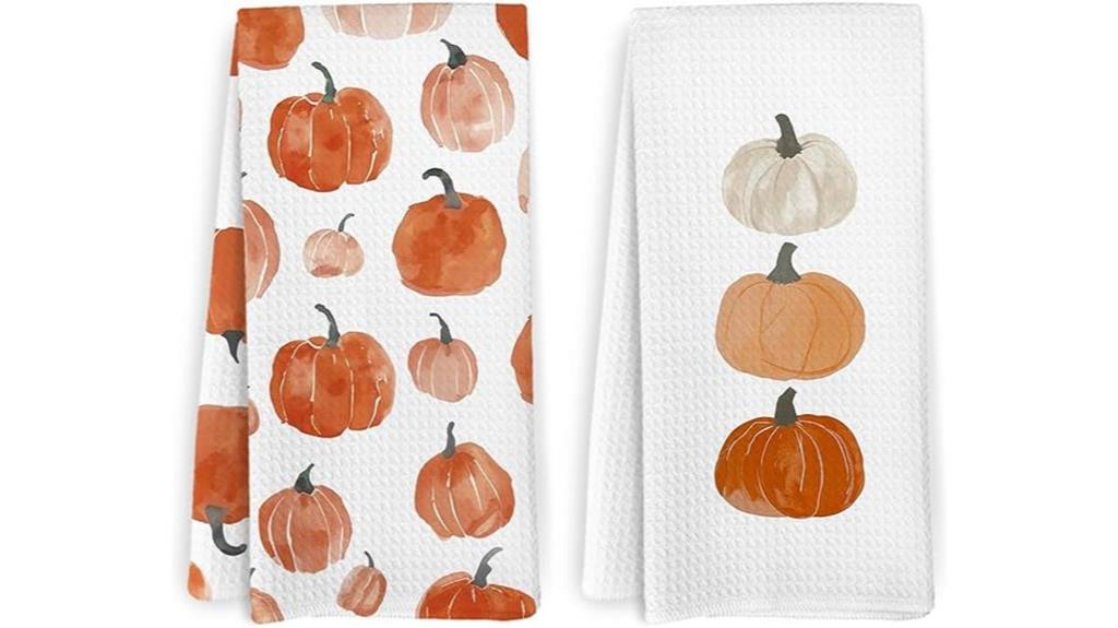 autumn pumpkin kitchen towels