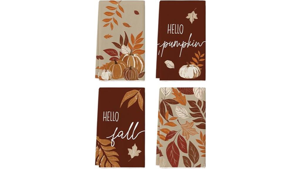 autumn themed kitchen towel set