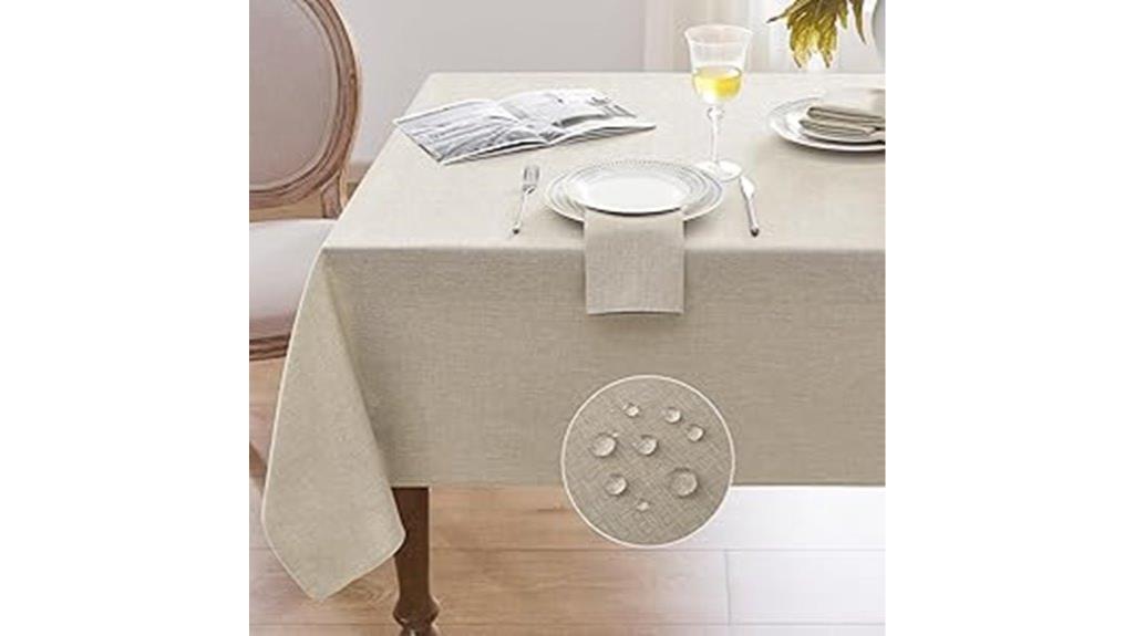 beige linen rectangle tablecloth