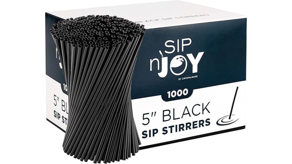 black 5 inch stirrer pack