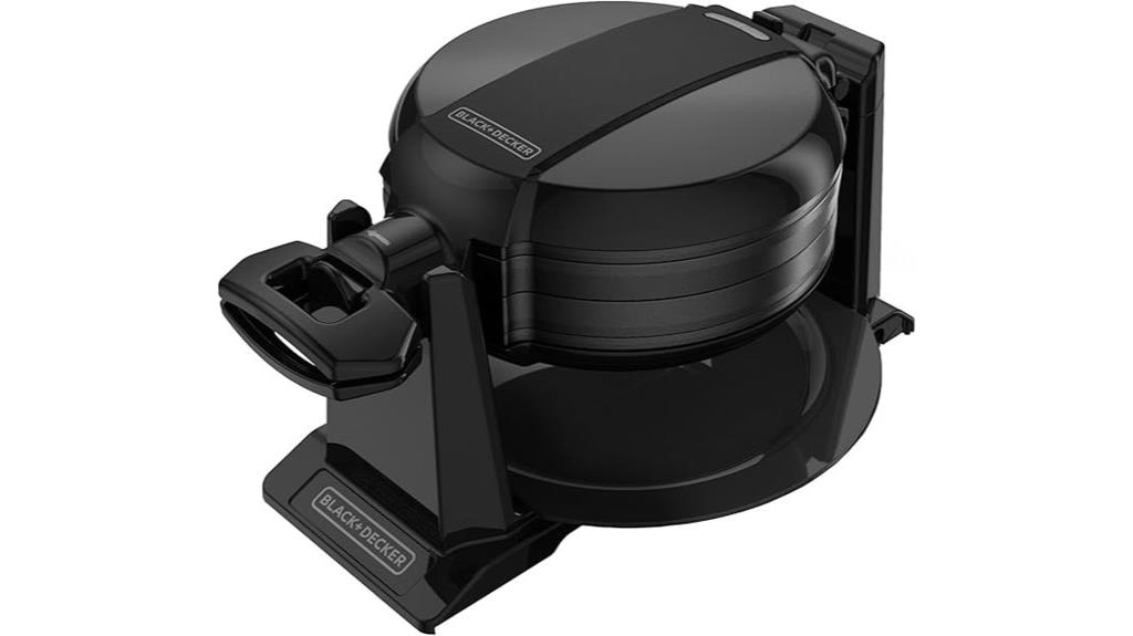 black rotating waffle maker