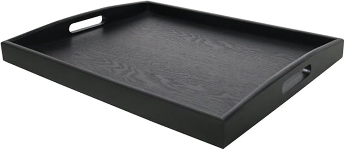 black wood tray handles
