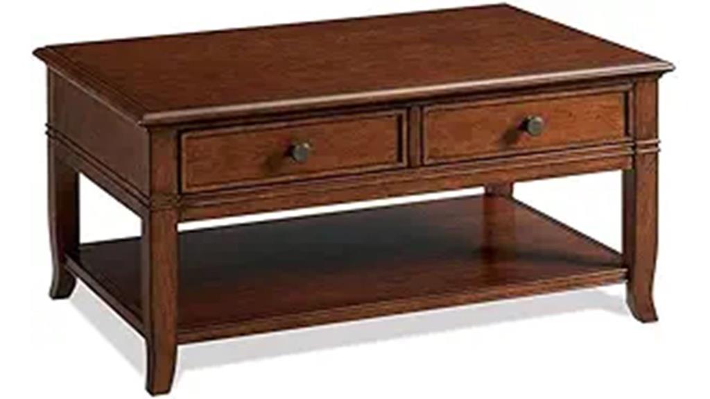 burnished cherry storage coffee table