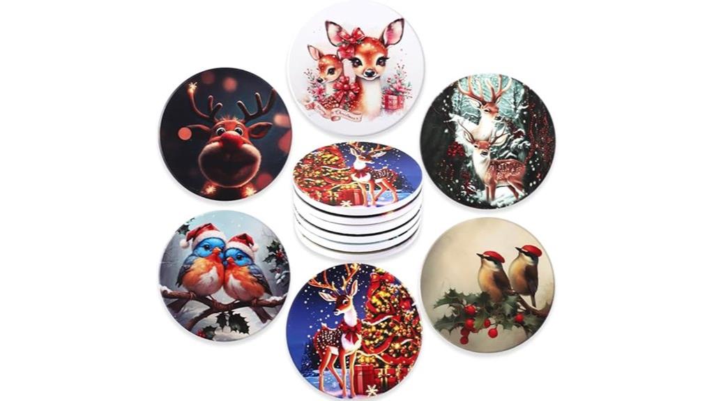 christmas ceramic coaster set