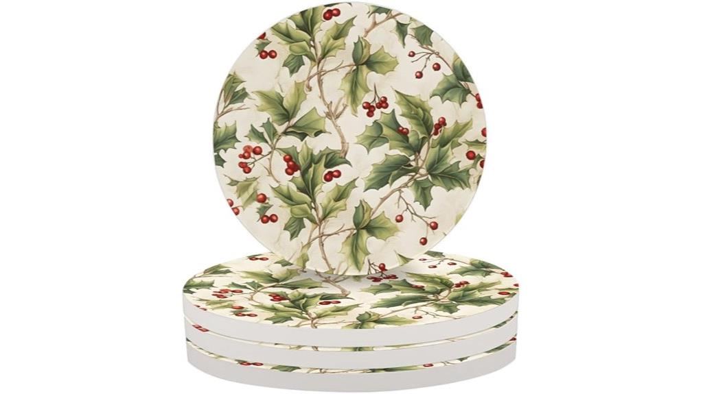 christmas ceramic coasters