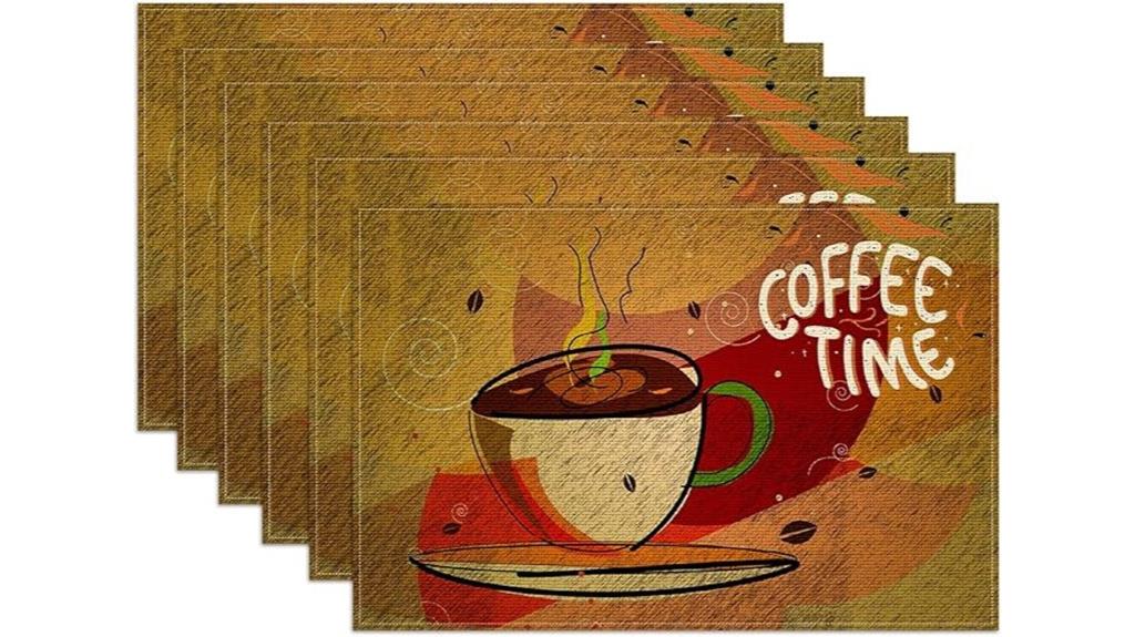 coffee themed linen placemats