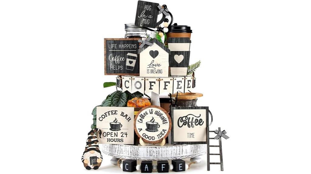 coffee themed wooden decor
